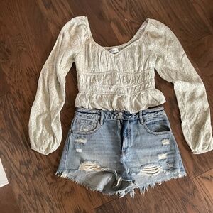 Bundle PacSun denim shorts size 26 with Hollister top size S